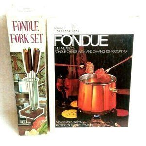 1970's Fondue Forks Japan and Gourmet Cookbook